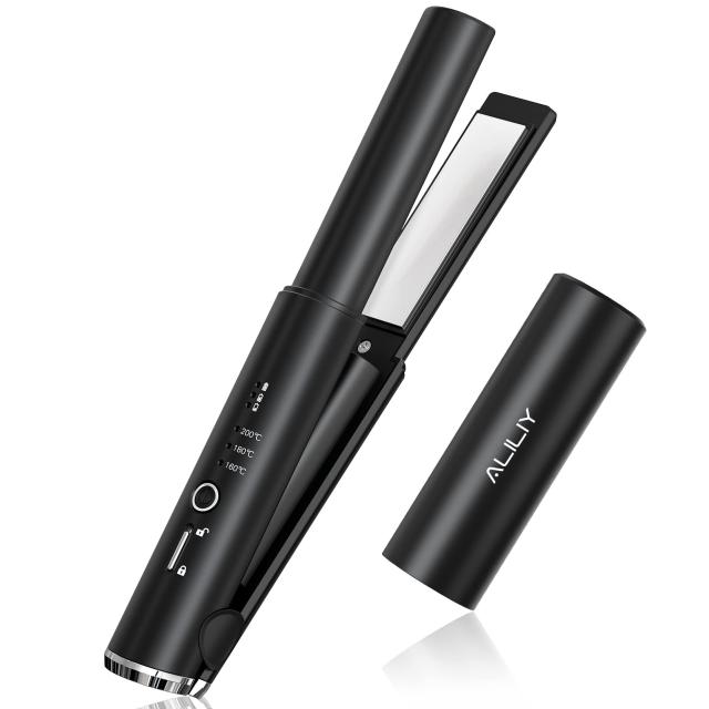 ヘアアイロン コードレス ストレートアイロン ミニ 小型 持ち運び 両用 USB充電式 ヘアアイロン 2way カール 前髪用ヘアアイロン 誤起動の通販は 5,324円