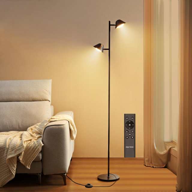 Joyly Home LEDフロアライト、20Wフロアライトリモコン付き、間接照明おしゃれ、調光・調色、タイマー、ダブルヘッドライト＋タッチコンの通販は