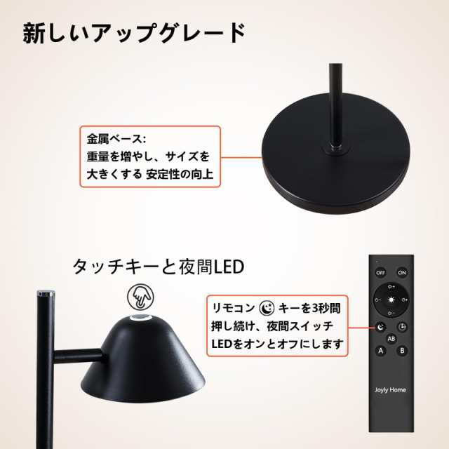 Joyly Home LEDフロアライト、20Wフロアライトリモコン付き、間接照明おしゃれ、調光・調色、タイマー、ダブルヘッドライト＋タッチコンの通販は