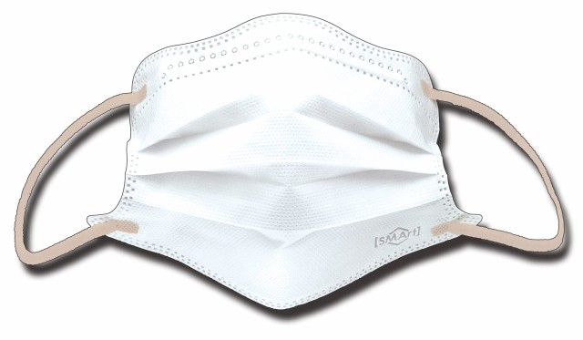 アドバンス 立体不織布 ラウンドシェイプ 3D プリーツマスク fit (フィット) 接触冷感 ホワイト×オールドレース レギュラーサイズ SM