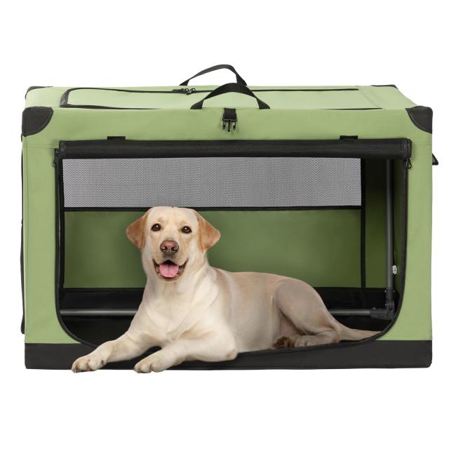 petsfit ソフトクレート大型犬 中型犬 犬 折りたたみソフトケージ ペットケージ グリーン Lの通販は