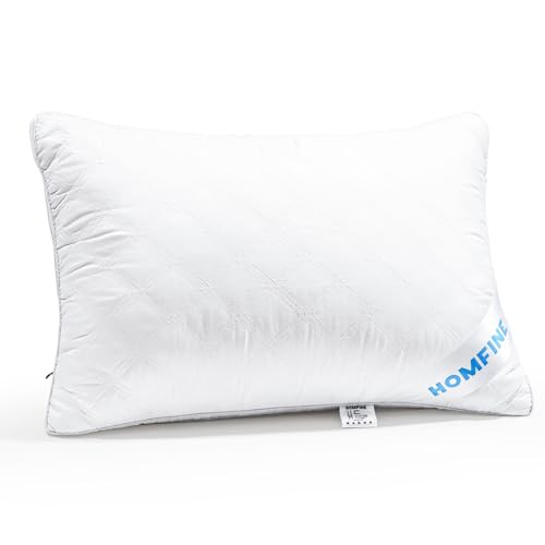 HOMFINE 枕 まくら ホテル仕様 高反発枕 高め 安眠枕 柔らかい 寝心地良い枕 横向き対応 丸洗い可能 立体構造 マクラ ホワイト （43x63cm