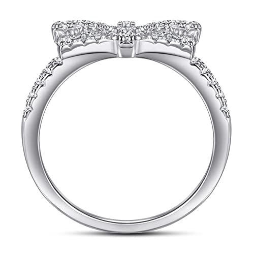 Jeulia レディース 指輪 蝶結び 美指リング ダイヤモンド レディースリング キラキラ かわいい 指輪 ジュエリー (Bowknot, 11) Jeulia レディース 指輪 蝶結び 美指リング ダイヤモンド レディース