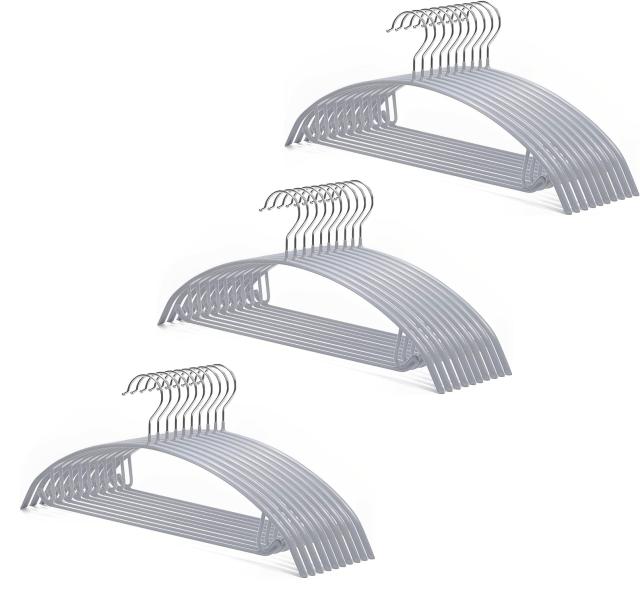 HOSUR ハンガー すべらない スーツハンガー ジャケットハンガー 30本組 グレー スリムタイプ 人体ハンガー 洗濯 収納ハンガー 衣類が滑りの通販は 5,476円