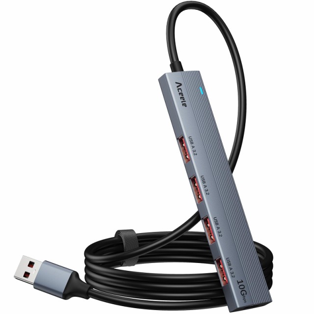 Aceele USBハブ 10Gbps 4ポート拡張 USB A to USB 3.2 変換アダプタ 4