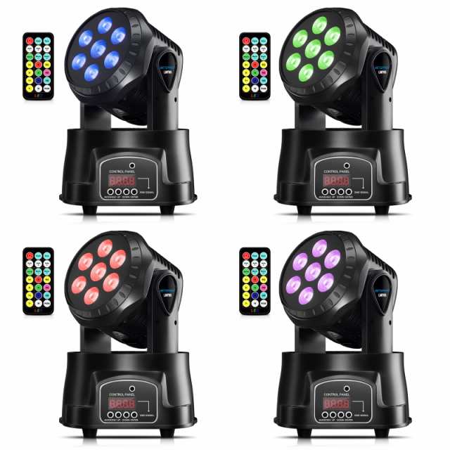 BETOPPER LEDムービングライト舞台照明7x8W RGBW DMX512 リモコン付き ディスコライト ステージライト7色変換 ステージ照明 9/14CH disco