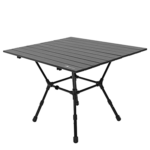 MOON LENCE キャンプ テーブル より安定 アウトドア 3階段高さ調整可 アルミニウム合金 ロールテーブル BBQ 折りたたみ式 コンパクト 耐