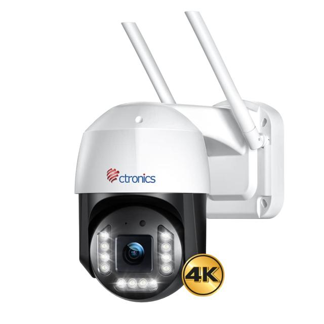 【 4K・5GWi-Fi対応】Ctronics 防犯カメラ 屋外 800万画素 車両/ペット認識 自動追跡 ヒューマン検知 投光威嚇 FTP/ONVIF/NVR/NAS/256GB の通販は