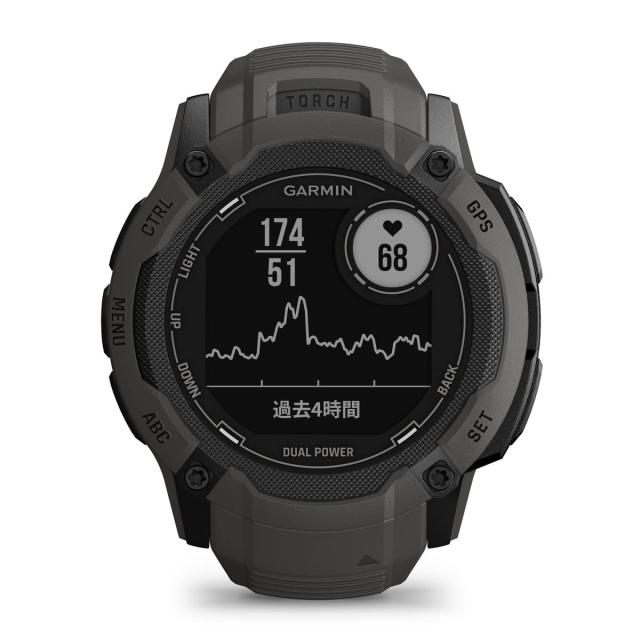 ガーミン(GARMIN) Instinct 2X Dual Power Graphite タフネスGPSスマートウォッチ Suica対応 防水 防塵 耐熱 ストレス値 心拍数 登山【日の通販は ガーミン(GARMIN) Instinct 2X Dual Power Graphite タフネスGPSスマートウォッチ Suica対応 防水 防塵 耐熱 ストレス値 心拍数 登山【日の通販は