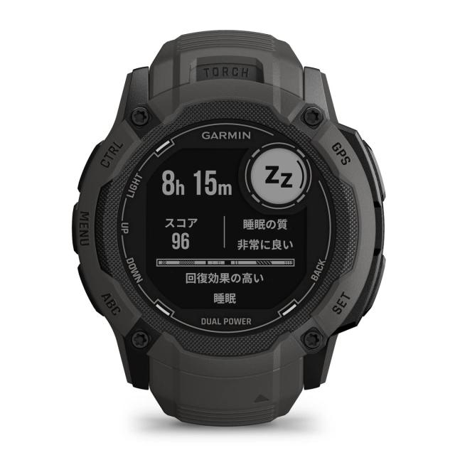 ガーミン(GARMIN) Instinct 2X Dual Power Graphite タフネスGPSスマートウォッチ Suica対応 防水 防塵 耐熱 ストレス値 心拍数 登山【日の通販は ガーミン(GARMIN) Instinct 2X Dual Power Graphite タフネスGPSスマートウォッチ Suica対応 防水 防塵 耐熱 ストレス値 心拍数 登山【日の通販は