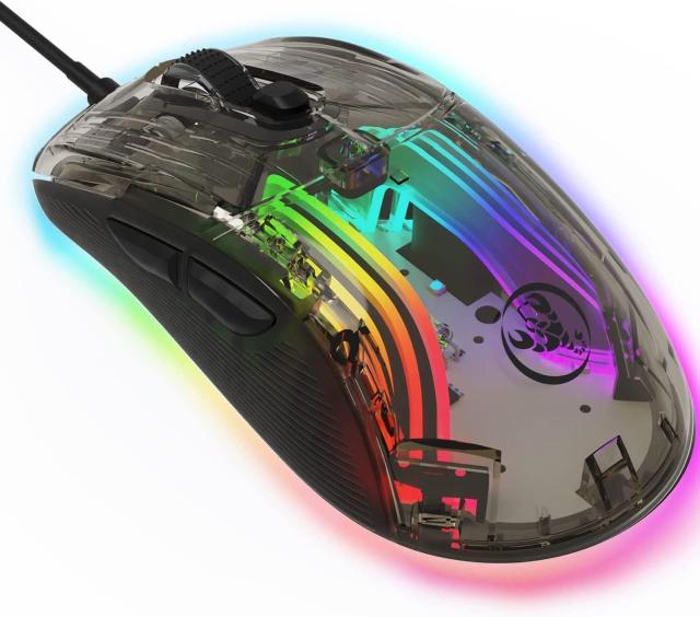 MAMBASNAKE X400 ゲーミングマウス 透明 スケルトン マウス 有線