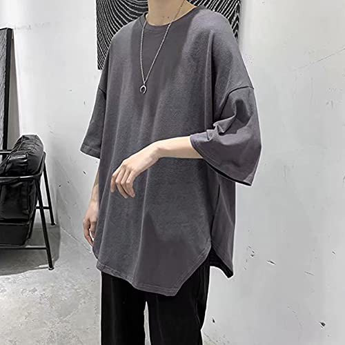 Anzn Tシャツ メンズ 夏服 半袖 無地 プルオーバー 綿 柔らかい 軽い