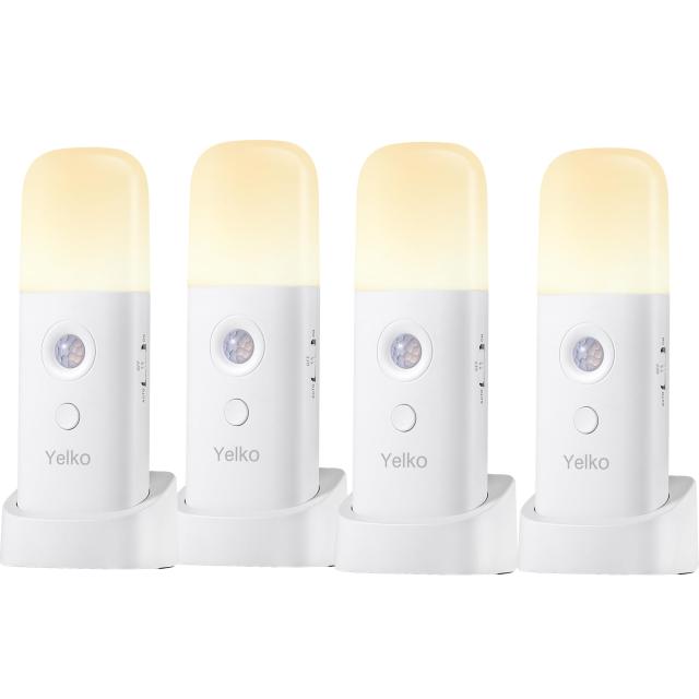 YELKO モーションセンサーナイトライト 2000mAh 充電式ナイトライト バッテリー駆動 ポータブル調光可能 ナイトライト 5段階の明るさレベ