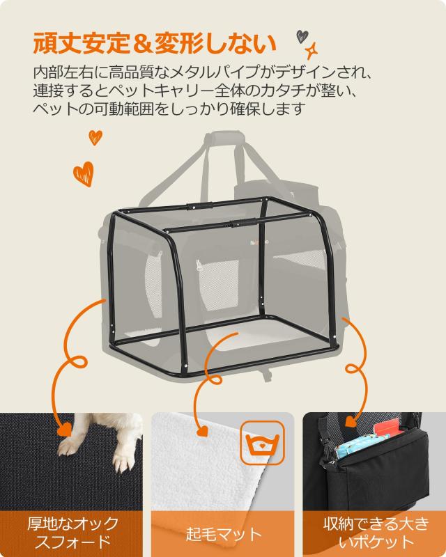 FEANDREA ペットキャリー 犬 猫 キャリーバッグ キャリーケース