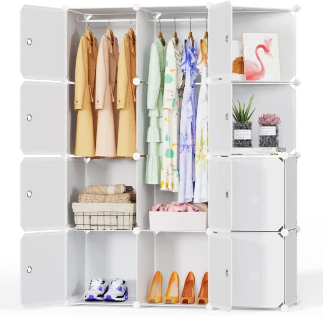 ワードローブ クローゼット 棚 収納 収納ボックス 組み立て式 衣類収納ラック 扉付き ボックス カラーボックス 組立簡単 DIY 寝室 リビンの通販は 6,741円