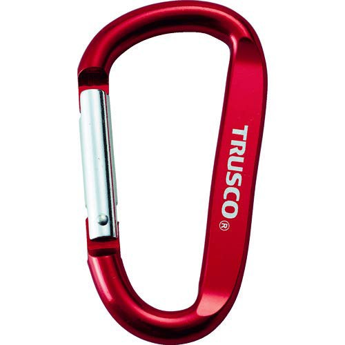 TRUSCO カラビナ線径8mmX80mmD型レッド × 100個 【ケース販売】の通販は