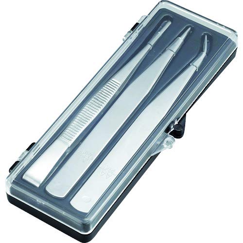 TRUSCO(トラスコ) ステンレス製ピンセット 3本組セット TSP-93 × 10S 【ケース販売】