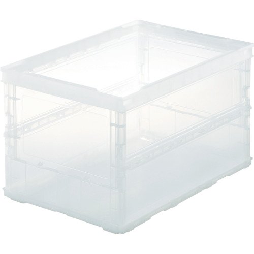 TRUSCO(トラスコ) 薄型折りたたみコンテナスケル 50L 透明 TSK-O50B-TM × 5個 【ケース販売】 収納ケース 収納ボックス