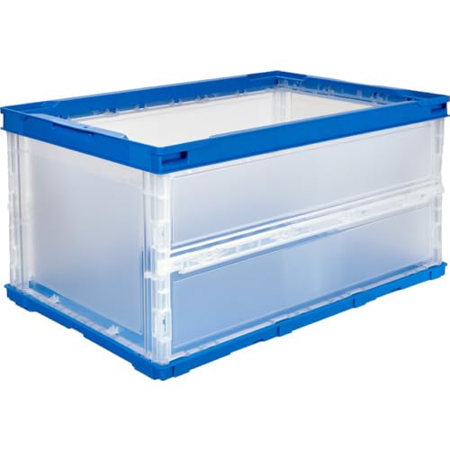 トラスコ中山(TRUSCO) 薄型折りたたみコンテナ 40L 透明 TR-O40B-TM × 5個 【ケース販売】 収納ケース 収納ボックス
