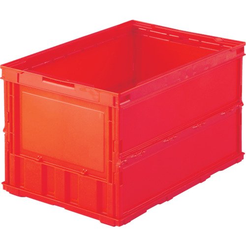 TRUSCO(トラスコ) 薄型折りたたみコンテナ 50L 赤 TR-O50B-R × 3個