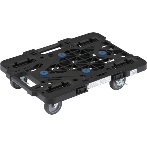 TRUSCO(トラスコ) 平台車 軽量 ルートバンメッシュタイプ 370×500荷重100kg 連結・スタッキング可能 4輪 オール自在 ストッパー付 黒 MP