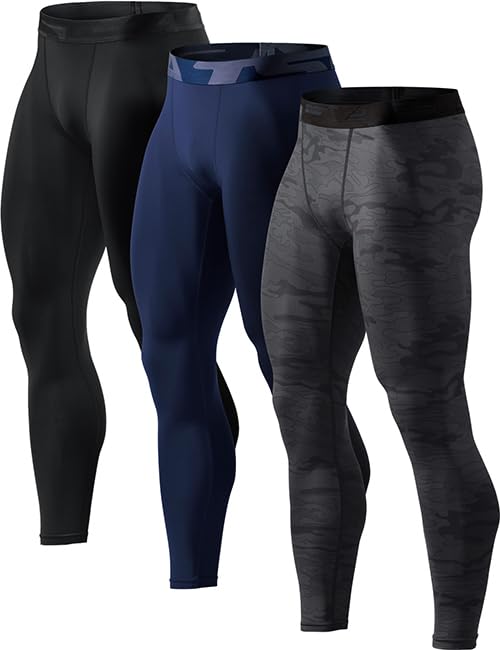 テスラ コンプレッションウェア タイツ メンズ 3枚 伸縮性・UVカット・吸汗速乾 スポーツタイツ ランニングウェア コンプレッション