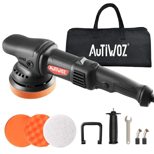 Autiwoz ポリッシャー 125mm 920W ダブルアクションポリッシャー 車 磨き 6段階変速可能 電動ポリッシャー 2800-5800RPM 恒定回転速度 研