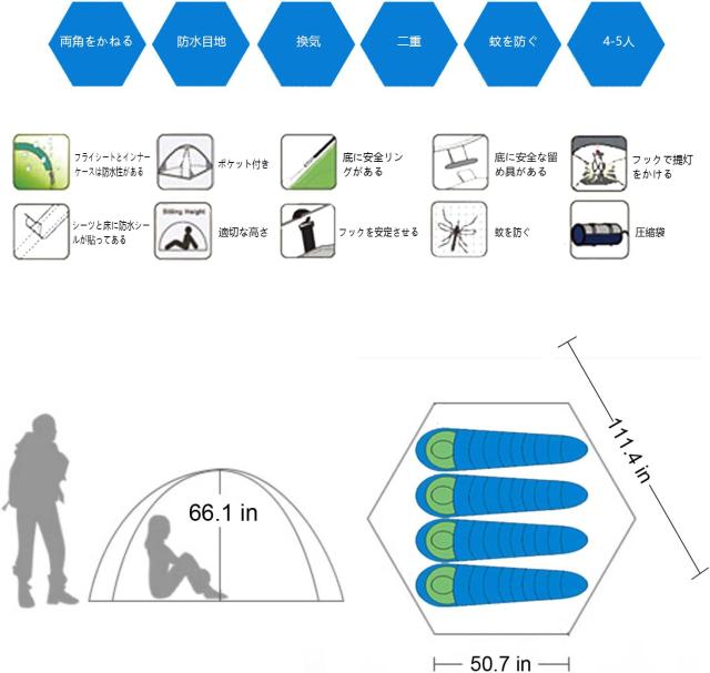 防水即時キャンプテント-2/3/4人で簡単にドームホームキャンプテントを