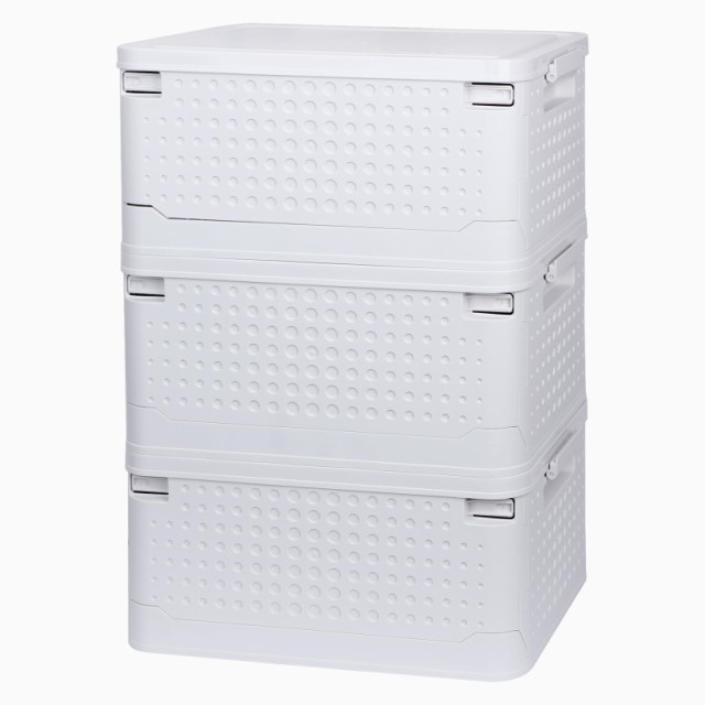 QUIENKITCH 3個セット 収納ボックス 折りたたみ式 収納ボックス 36L 収納ケース 衣装ケース プラスチック 蓋付き キャスター付き 積み重の通販は