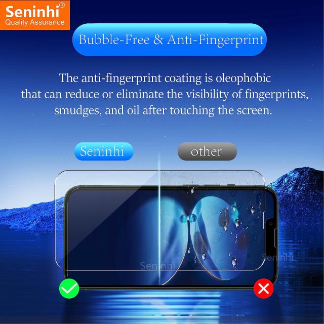 その他家電 seninhi 3+3Pack for iphone 13 Pro 6.1inch Screen Protector 3Pack + Camera Lens Protector 3Pack, Tempered Glass Screen Protecto
