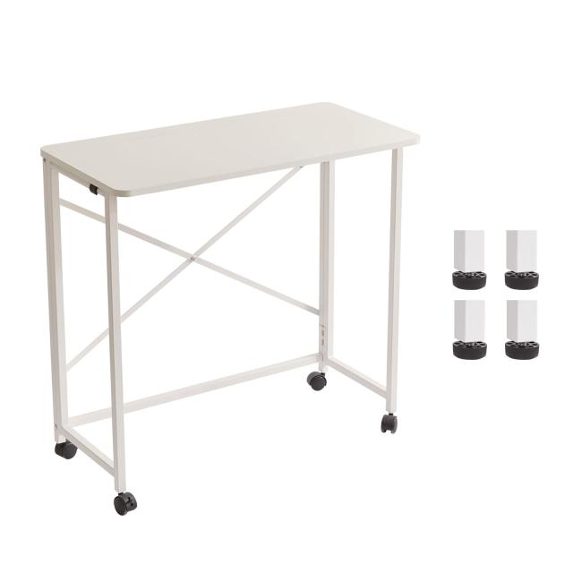 Aibiju 折りたたみ デスク 多機能テーブル 80×40×75/77cm アジャスター付き キャスター付き 収納便利 角が丸い オフ ィスデスク pcデス 8,513円