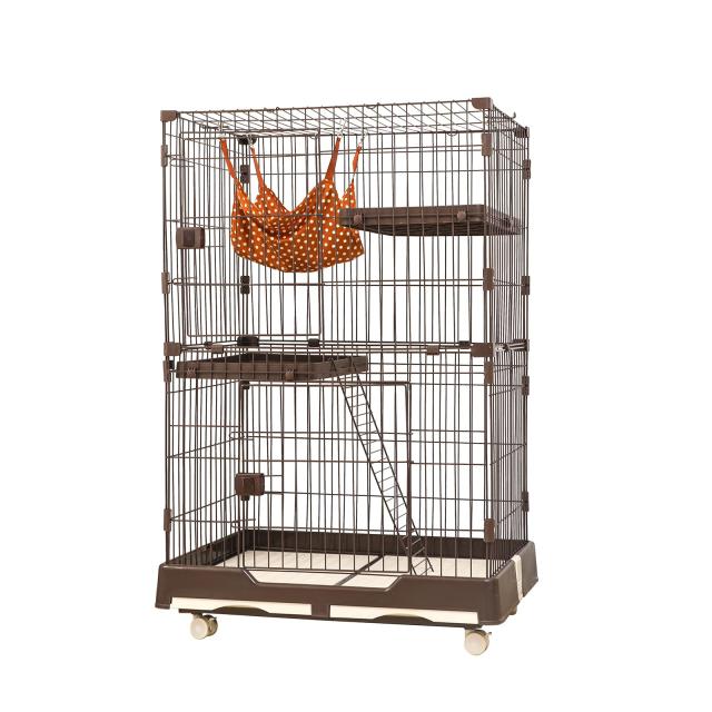 Shinyever 猫 ケージ キャットケージ 猫ケージ ペットケージ 猫 ゲージ 82*57*124CM キャスター付き ハンモック キャットケージ猫 梯子付