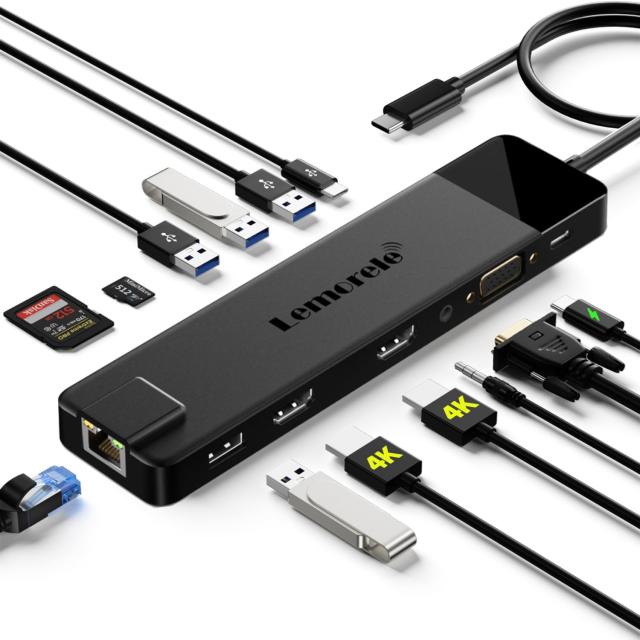 ドッキングステーション hdmi 2つ Type C LAN ハブ13-in-1 MST usb-c 4K デュアル HDMI 拡張 トリプル ディスプレイ Dual HDMI 4K 2画面 の通販は 5,535円