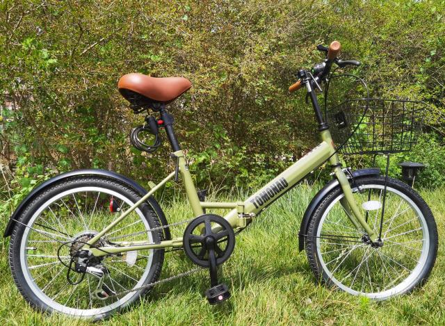 TOMONAU 折り畳み自転車 20インチ 折りたたみ自転車 6段変速 カゴ  