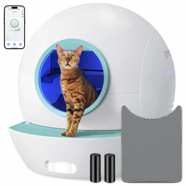 2024 最新バージョン 猫トイレ 自動 60Lスマート KungFuPet 自動猫トイレ APPコントロール 定期掃除 お手入れ簡単 全自動トイレ 猫用トイ