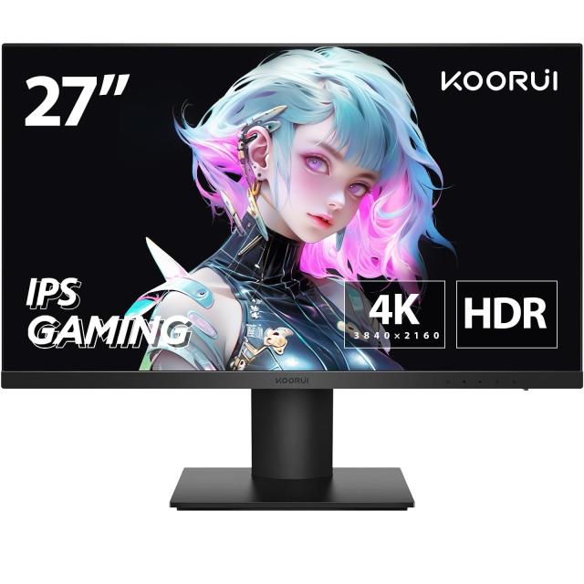 KOORUI モニター 27インチ, 4K ゲーミングモニター ディスプレイ IPS非 