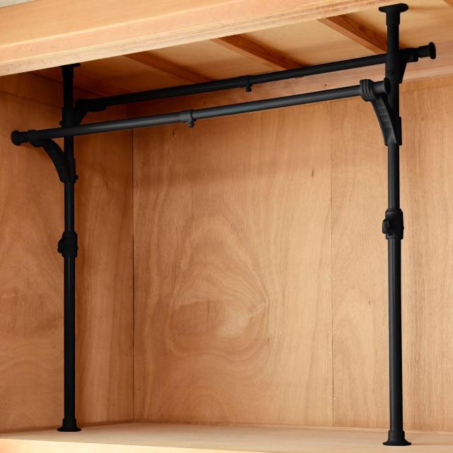 山善 押し入れ ハンガーラック 【全体耐荷重60？】 伸縮 (幅73-120×奥行35×高さ88-124？) 突っ張り ワンタッチで設置可能 組立品 ブの通販は 5,504円