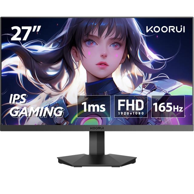 KOORUI ゲーミングモニター 27インチ 165Hz IPS ディスプレイ フルHD ゲーム モニター HDMI 2.0の通販は