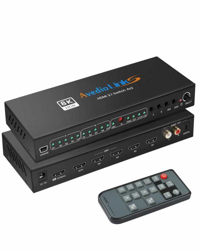 avedio links 8K HDMI2.1マトリックス4入力2出力 4K120Hz HDMI