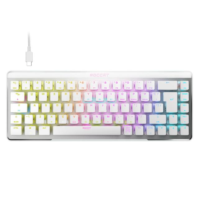 ROCCAT ゲーミングキーボード Vulcan II Mini Air 日本語配列(ISO) ワイヤレス 2.4GHz/Bluetooth ホワイト/白 ミニ(65%) テンキーレス オ