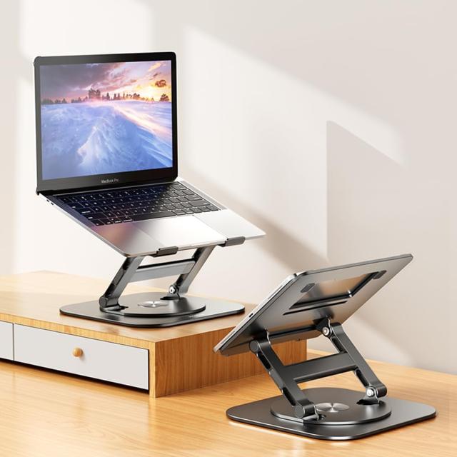 強化型ノート パソコン スタンド PCスタンド タブレットスタンド 折りたたみ式 360°回転 角度/高さ無段階調節 人間工学 安定感 放熱 姿の通販は 5,121円