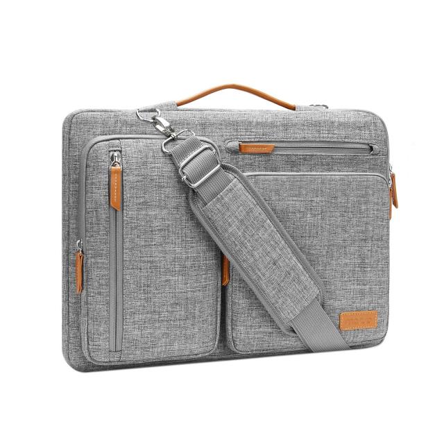 MOSISO 360 保護 ノートパソコンショルダーバッグ、17-17.3 インチ パソコンケース 対応機種 MacBook/HP/Dell/Lenovo/Asus、側開け メッ