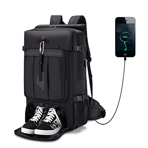 shrradoo 登山リュック 50L 60L 70L 大容量 ファスナー リュックサック バックパック 17インチPC リュックサック スクエア 防水 ハイキの通販は 6,542円