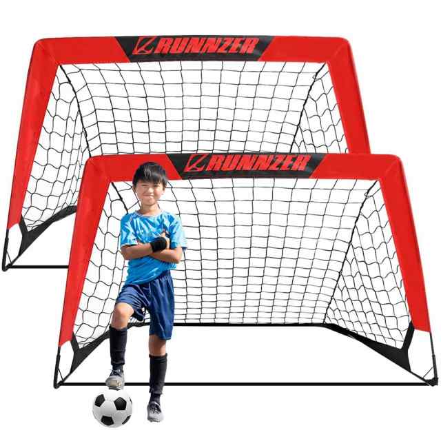 L RUNNZER サッカー ゴール 子供用 サッカー ゴール 折畳み 2個セット 子供用 ゴール ミニ 室内 屋外 折りたたみ 庭 こども 折り畳み ポの通販は