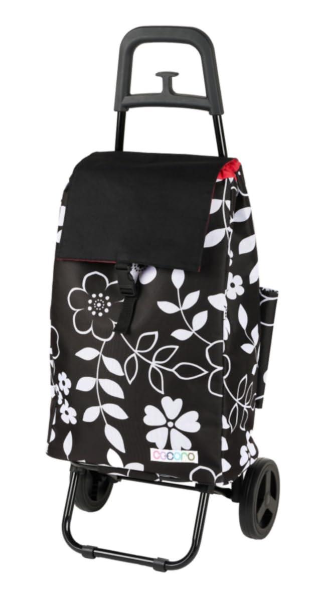 ｃｏｃｏｒｏ コ・コロ レップ(Rep) Cocoro(コ・コロ) ショッピングカート フ ラワー カートセット ブラック 40L 荷物フック 花柄 折り畳