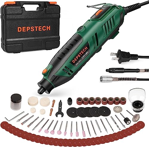 DEPSTECH ミニルーター 40000RPM高速回転 128pcs 180W 6段変速 リューター ハンドルーター シールドアタッチメント 木工/彫刻/穴あけ/研の通販は