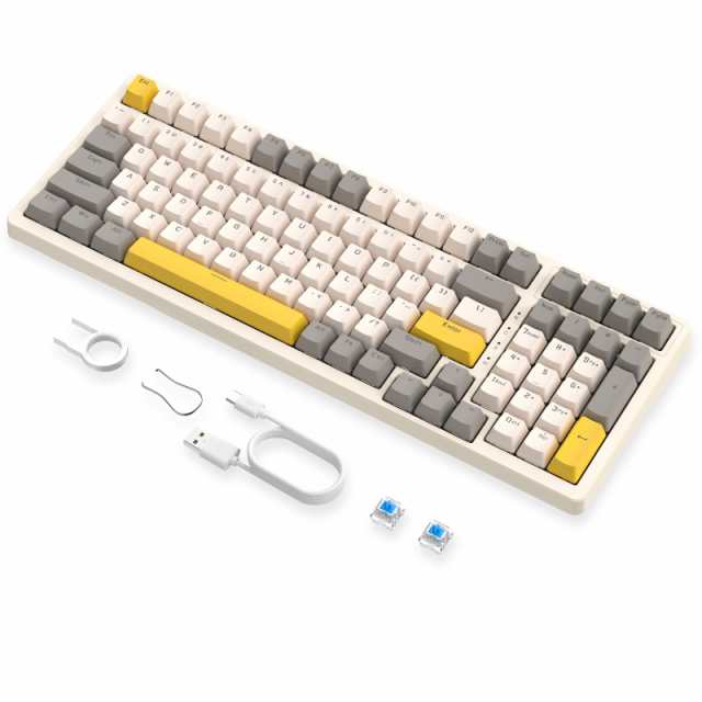 ZIYOULANG K3MAXメカニカル ゲーミング キーボード ホットスワップ対応 有線 96% 100キー 青軸 標準ANSI配列 USB接続 19のカスタムバックの通販は