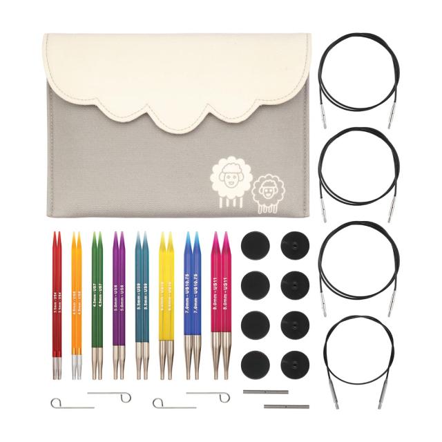 KNITPRO 交換可能な丸編みニードルチップ デラックスセット Trendz 3.50-8.00mm