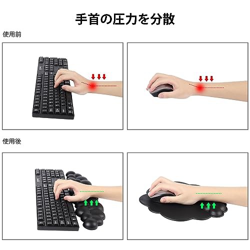 キーボード用リストレスト マウスパッドリストレスト一体型 手首