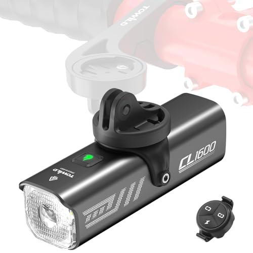 ロードバイク ライト 自転車 大容量5000mAh 1600ルーメン USB-C充電式 サイクルライト 吊り下げ可能 高輝度 自転車ライト リモコン付き